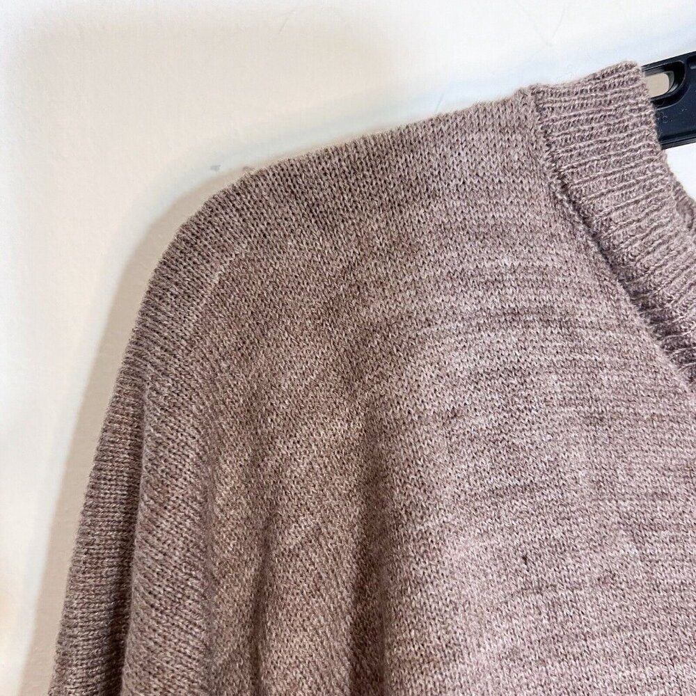A New Day Sweater Brown V Neck Batwing Sleeve Pullover Poncho‎ Cape One Size - Picture 6 of 11